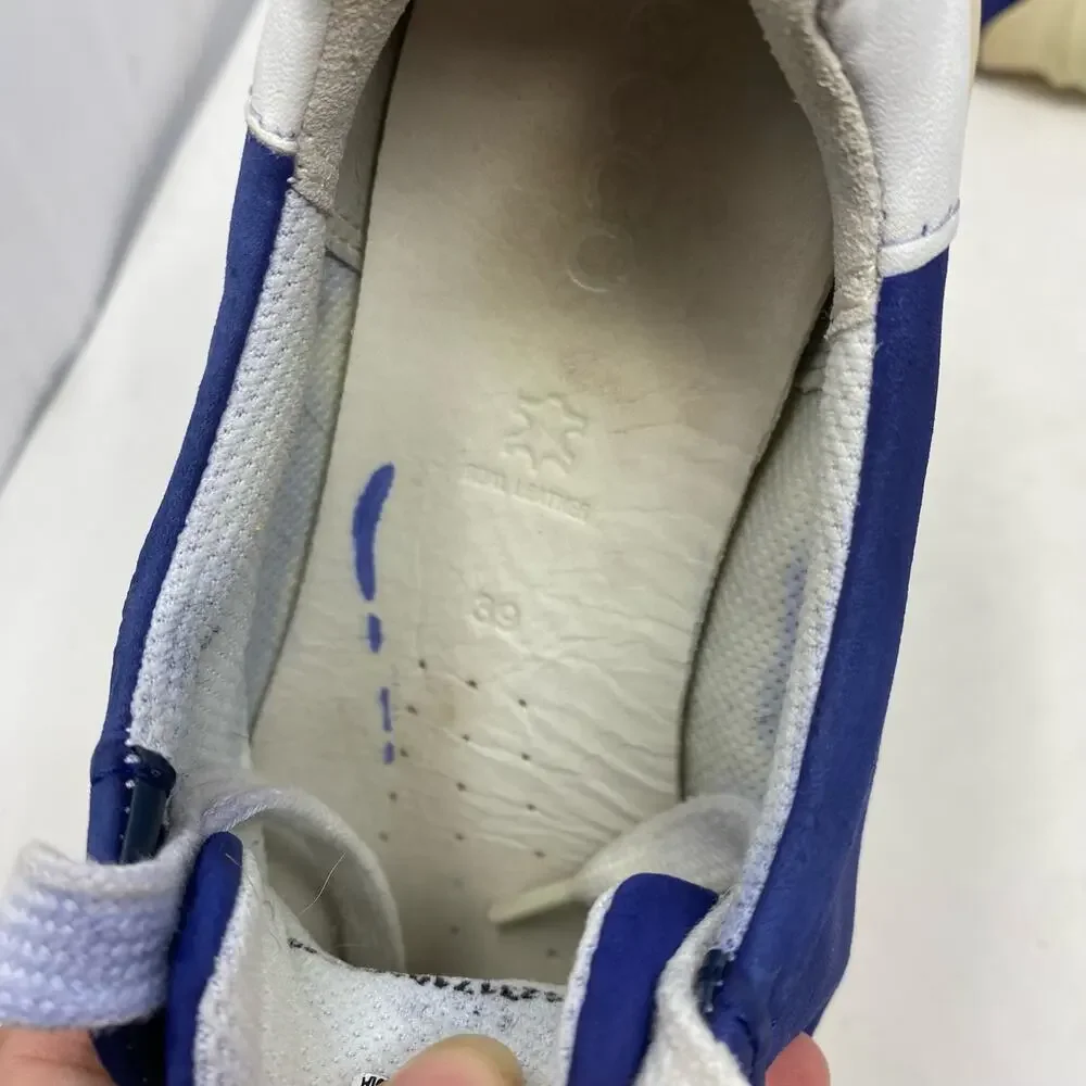 Ecco Soft 3 Blue Nubuck Platform Comfort Lace Up Sneakers Womens 8.5